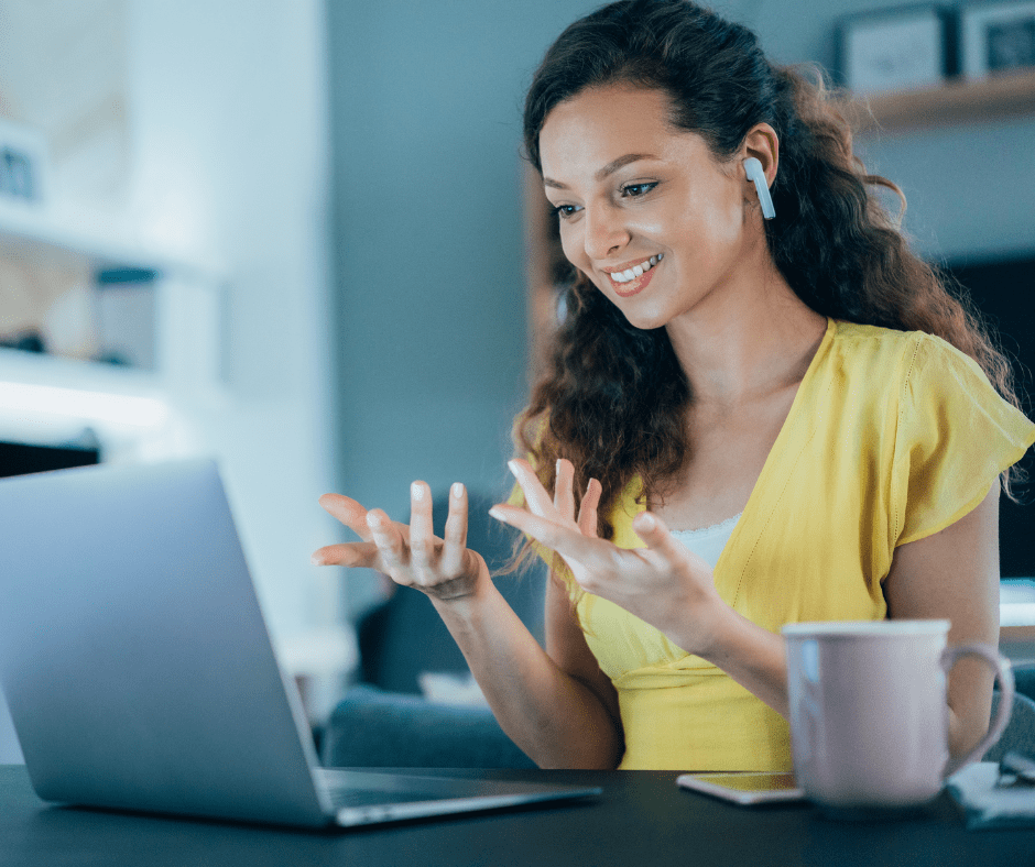 Woman working from home